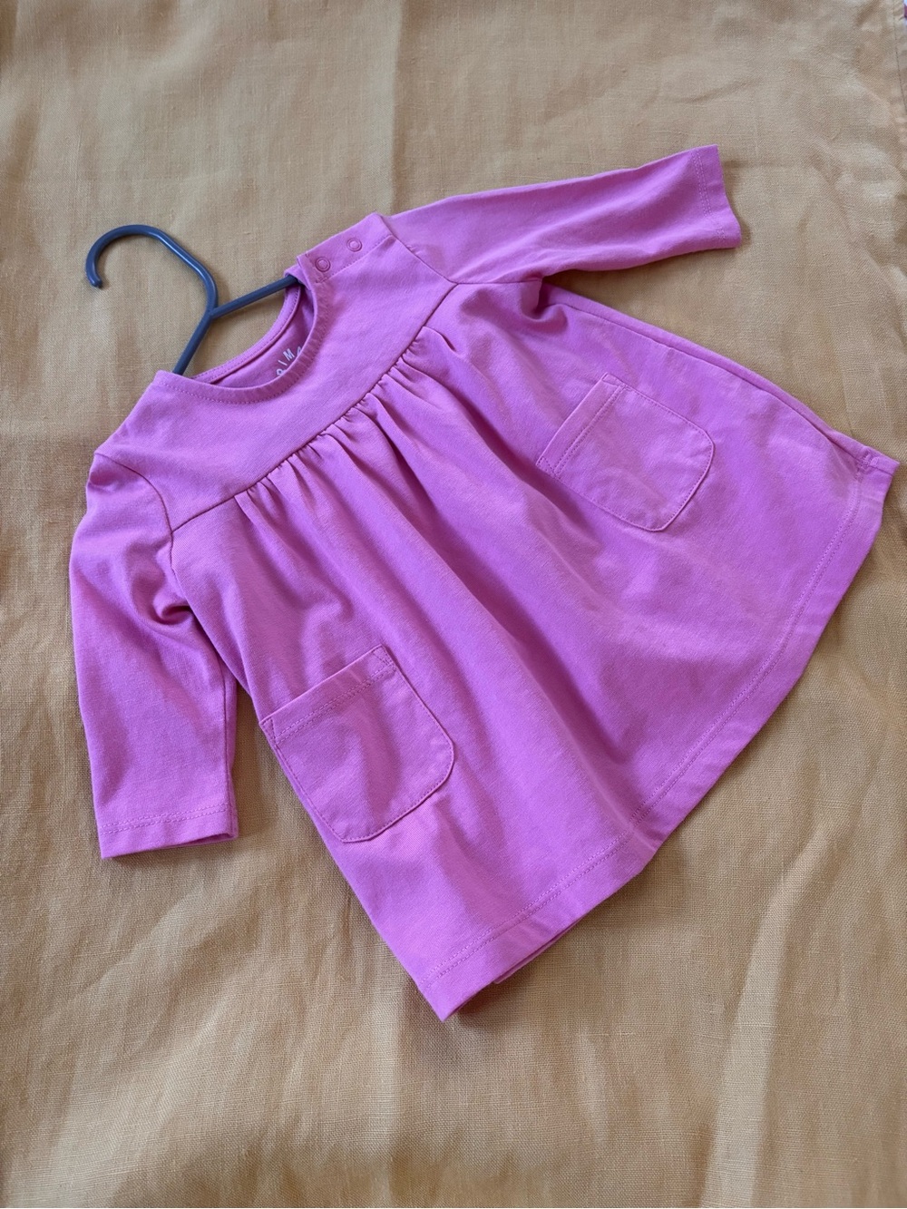 Primary 3-6 Pink Long Sleeve Pocket Top or dress